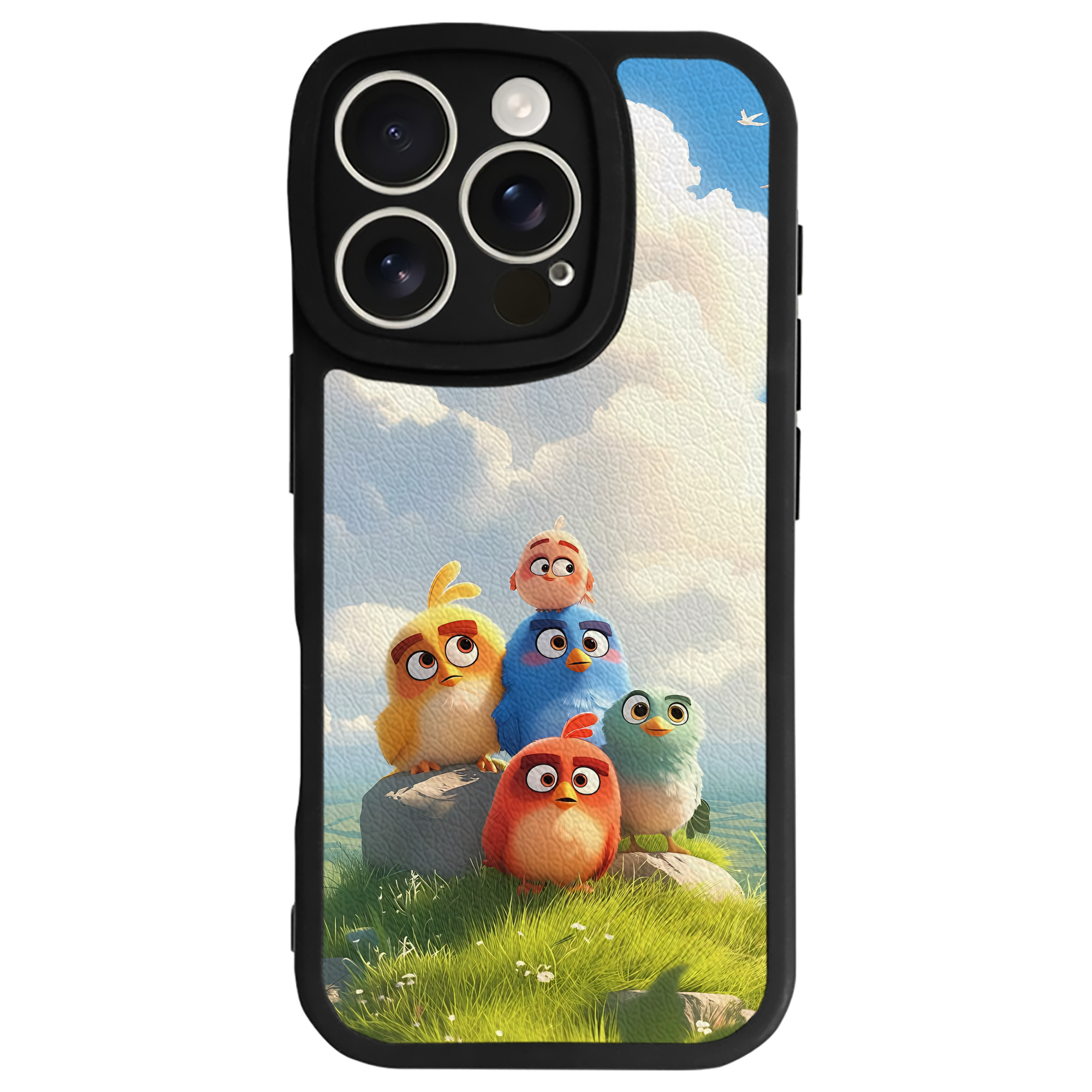 （画像用） Angry Birds アングリーバード 【iPhone 16シリーズ対応】シリコンスマホケース（レザー調） 材質：シリコン